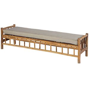 Bamboe Tennis Bench 50x180x48 cm Inclusief Kussen