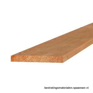 Plank Douglas geschaafd/fijnbezaagd 19,5x2,8 cm groen geïmpregneerd