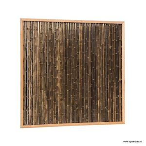 Bamboescherm in douglas frame Zwart